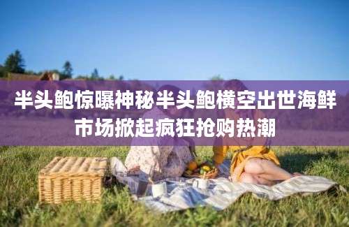 半头鲍惊曝神秘半头鲍横空出世海鲜市场掀起疯狂抢购热潮