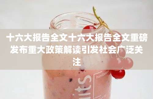 十六大报告全文十六大报告全文重磅发布重大政策解读引发社会广泛关注