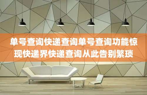 单号查询快递查询单号查询功能惊现快递界快递查询从此告别繁琐