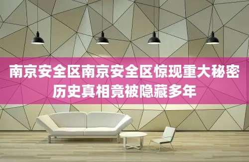南京安全区南京安全区惊现重大秘密历史真相竟被隐藏多年