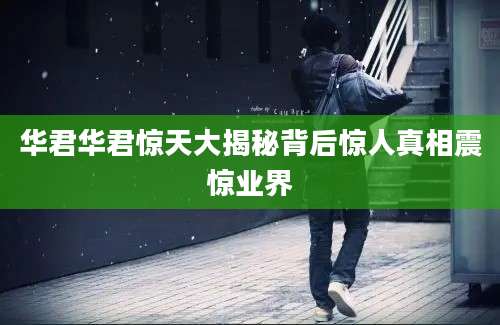 华君华君惊天大揭秘背后惊人真相震惊业界