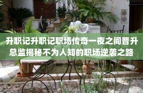 升职记升职记职场传奇一夜之间晋升总监揭秘不为人知的职场逆袭之路
