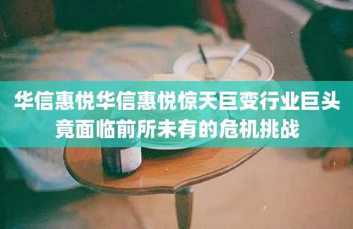 华信惠悦华信惠悦惊天巨变行业巨头竟面临前所未有的危机挑战