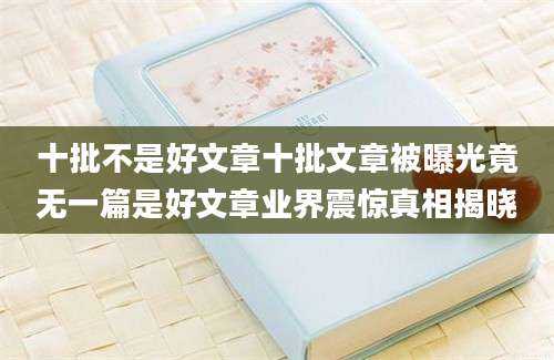 十批不是好文章十批文章被曝光竟无一篇是好文章业界震惊真相揭晓