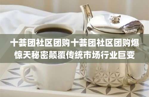 十荟团社区团购十荟团社区团购爆惊天秘密颠覆传统市场行业巨变