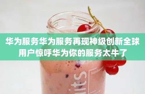 华为服务华为服务再现神级创新全球用户惊呼华为你的服务太牛了
