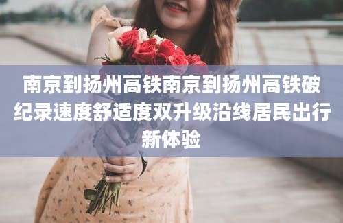 南京到扬州高铁南京到扬州高铁破纪录速度舒适度双升级沿线居民出行新体验