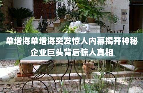 单增海单增海突发惊人内幕揭开神秘企业巨头背后惊人真相