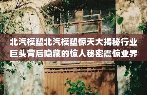 北汽模塑北汽模塑惊天大揭秘行业巨头背后隐藏的惊人秘密震惊业界