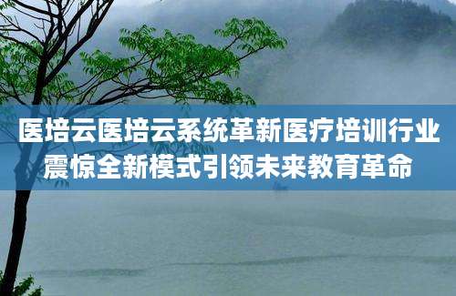 医培云医培云系统革新医疗培训行业震惊全新模式引领未来教育革命