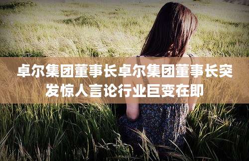 卓尔集团董事长卓尔集团董事长突发惊人言论行业巨变在即