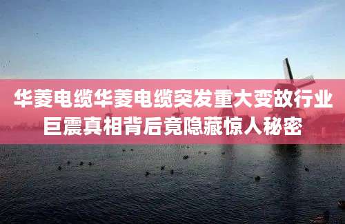 华菱电缆华菱电缆突发重大变故行业巨震真相背后竟隐藏惊人秘密