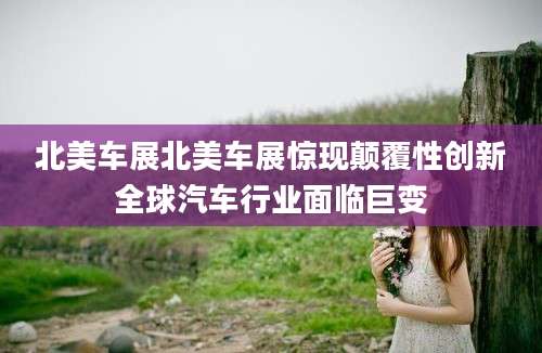 北美车展北美车展惊现颠覆性创新全球汽车行业面临巨变