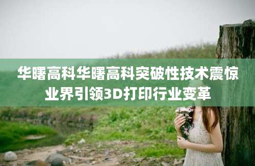 华曙高科华曙高科突破性技术震惊业界引领3D打印行业变革
