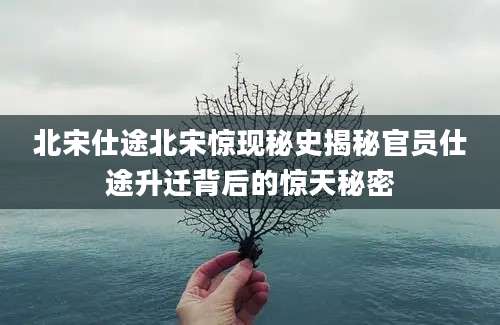 北宋仕途北宋惊现秘史揭秘官员仕途升迁背后的惊天秘密