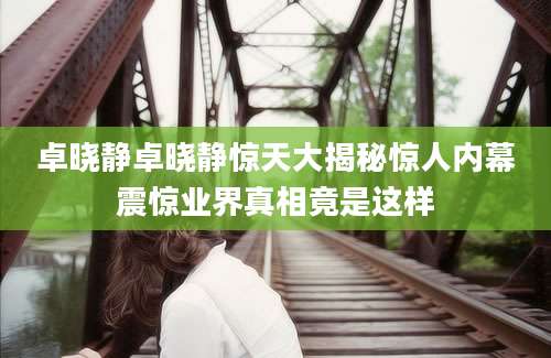 卓晓静卓晓静惊天大揭秘惊人内幕震惊业界真相竟是这样