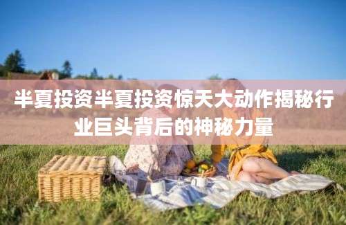 半夏投资半夏投资惊天大动作揭秘行业巨头背后的神秘力量