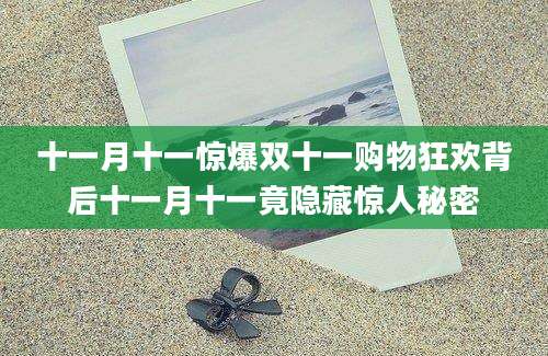 十一月十一惊爆双十一购物狂欢背后十一月十一竟隐藏惊人秘密