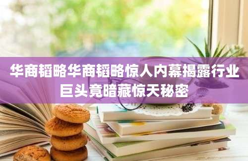 华商韬略华商韬略惊人内幕揭露行业巨头竟暗藏惊天秘密
