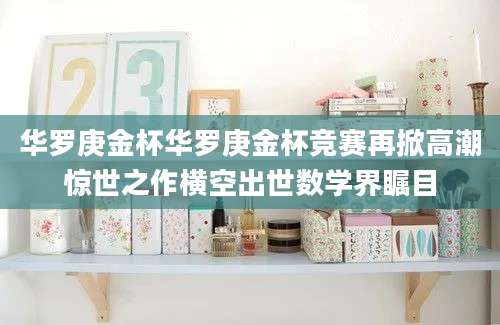 华罗庚金杯华罗庚金杯竞赛再掀高潮惊世之作横空出世数学界瞩目