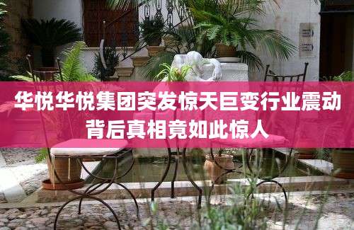 华悦华悦集团突发惊天巨变行业震动背后真相竟如此惊人