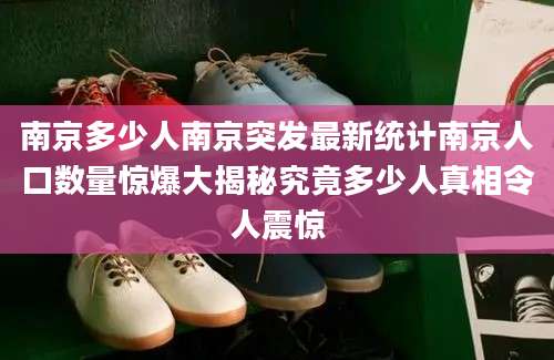 南京多少人南京突发最新统计南京人口数量惊爆大揭秘究竟多少人真相令人震惊