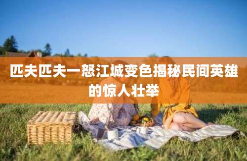 匹夫匹夫一怒江城变色揭秘民间英雄的惊人壮举