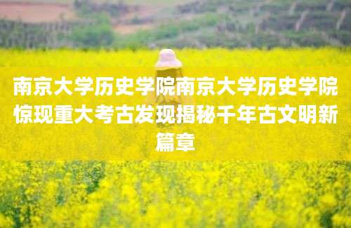南京大学历史学院南京大学历史学院惊现重大考古发现揭秘千年古文明新篇章