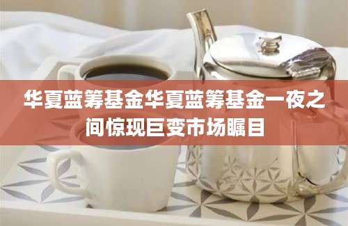 华夏蓝筹基金华夏蓝筹基金一夜之间惊现巨变市场瞩目