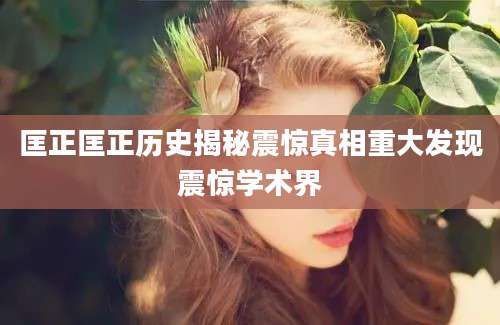 匡正匡正历史揭秘震惊真相重大发现震惊学术界