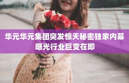 华元华元集团突发惊天秘密独家内幕曝光行业巨变在即