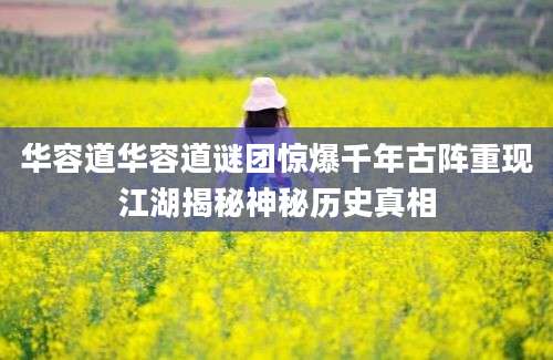 华容道华容道谜团惊爆千年古阵重现江湖揭秘神秘历史真相