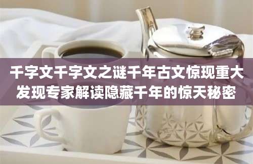 千字文千字文之谜千年古文惊现重大发现专家解读隐藏千年的惊天秘密