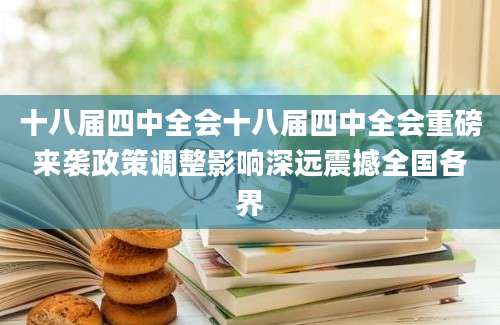 十八届四中全会十八届四中全会重磅来袭政策调整影响深远震撼全国各界