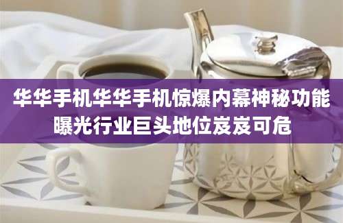华华手机华华手机惊爆内幕神秘功能曝光行业巨头地位岌岌可危