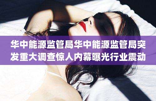 华中能源监管局华中能源监管局突发重大调查惊人内幕曝光行业震动