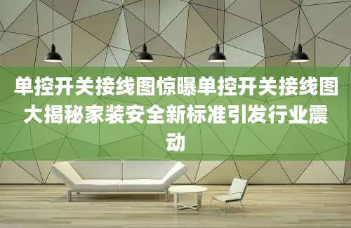 单控开关接线图惊曝单控开关接线图大揭秘家装安全新标准引发行业震动
