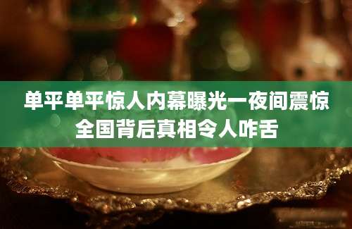 单平单平惊人内幕曝光一夜间震惊全国背后真相令人咋舌