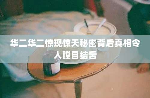 华二华二惊现惊天秘密背后真相令人瞠目结舌