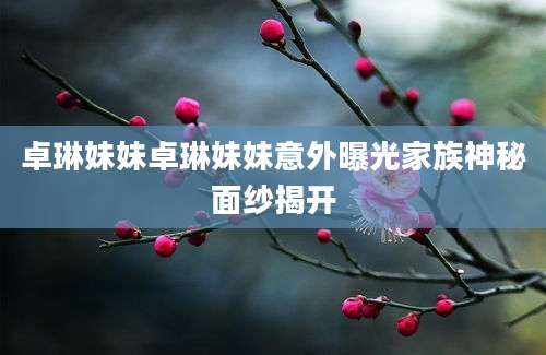 卓琳妹妹卓琳妹妹意外曝光家族神秘面纱揭开