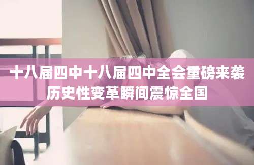 十八届四中十八届四中全会重磅来袭历史性变革瞬间震惊全国