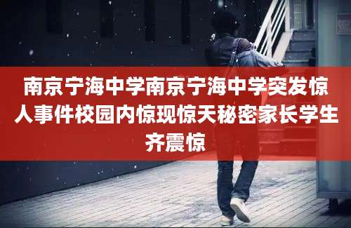 南京宁海中学南京宁海中学突发惊人事件校园内惊现惊天秘密家长学生齐震惊