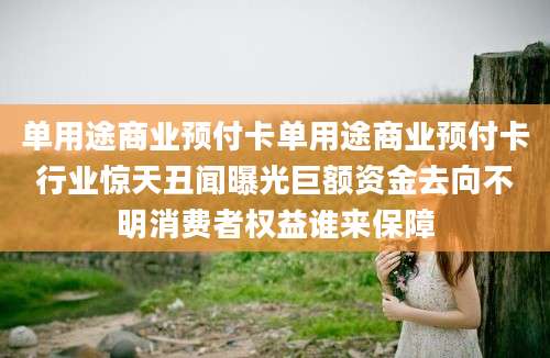 单用途商业预付卡单用途商业预付卡行业惊天丑闻曝光巨额资金去向不明消费者权益谁来保障