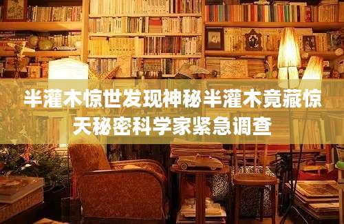 半灌木惊世发现神秘半灌木竟藏惊天秘密科学家紧急调查