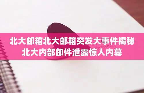 北大邮箱北大邮箱突发大事件揭秘北大内部邮件泄露惊人内幕