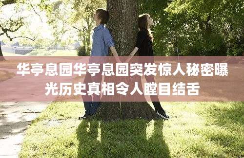 华亭息园华亭息园突发惊人秘密曝光历史真相令人瞠目结舌