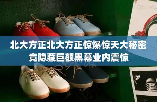 北大方正北大方正惊爆惊天大秘密竟隐藏巨额黑幕业内震惊